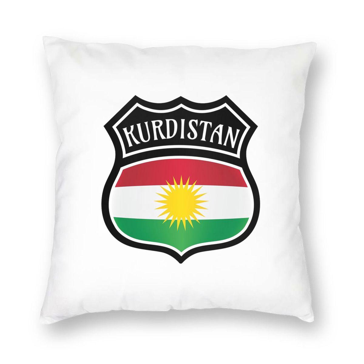 Kurdistan Shield Pride Flag Square Pillowcase Pillow Cover Cushion Throw Pillow for Home Bedroom Car 12x12Inch