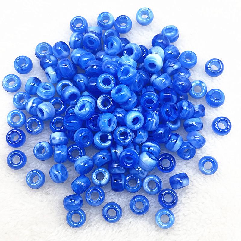 50pcs 8X6mm Big Hole Acrylic Beads Spacer Loose Beads for Jewelry Making DIY Accessories (hole:4.5mm)