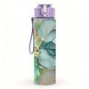 1PC Mint Green Gold Geode Marble Pattern 750ml Color Plastic Sports Water Bottle Leakproof Flip Straw Lid Suitable for Sports Office Home Use