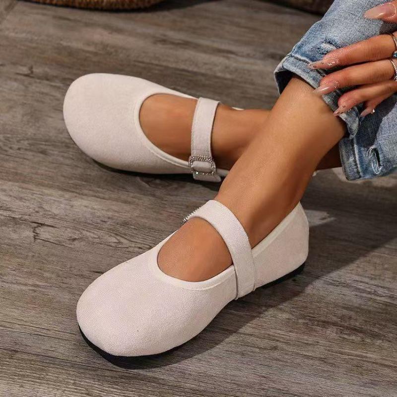 Frosted Word with Mary Jane Shoes Women's Autumn New Round Head Shallow Mouth Single Shoes Flat Sole Single Shoes