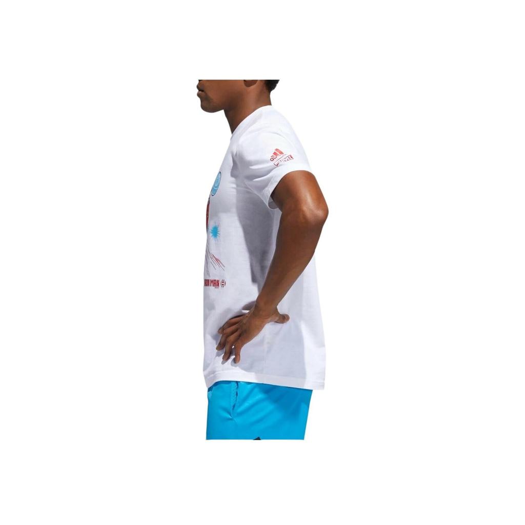 Adidas X Marvel Harden Iron Man Avengers Basketball Short Sleeve T-Shirt Men Tops White FI6371