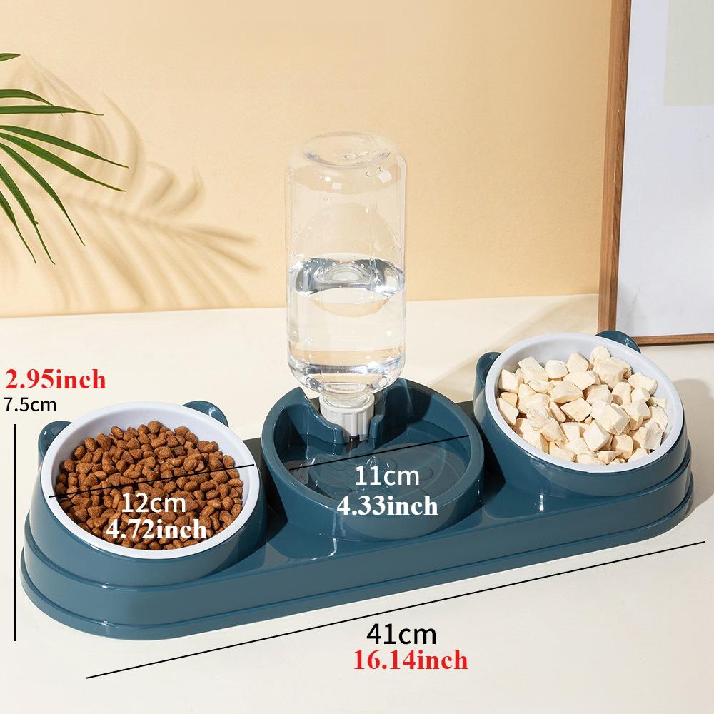 Elevated Bowl for Cats and Dogs Durable Two-in-one Feeder Bowl Food Bowl Automatic Drinking Water Small Cat Dog Pet Supplies