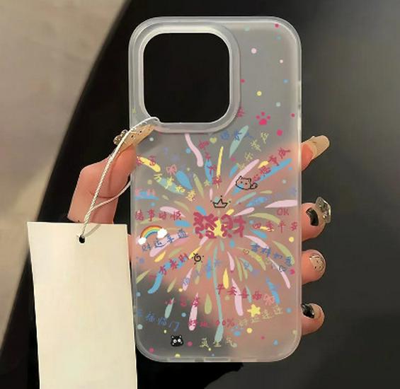 

Wealth Fireworks Frosted Transparent Personality Soft Case for iPhone 17, 16 Pro, 15, 14 Pro, 13, 12 Pro Max iPhone 16E