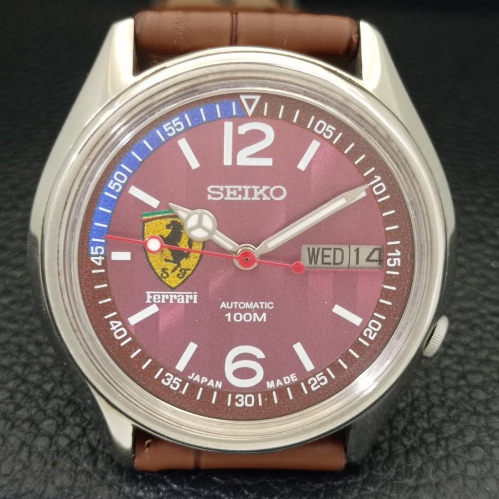 AUTOMATISCHE VINTAGE SEIKO JAPAN 7009A HERRENUHR ZIFFERBLATT FERRARI a700412-5
