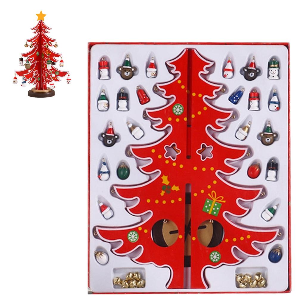 Wooden Christmas Tree Ornament DIY Assembly Kit - Large Holiday Set for Home Decor