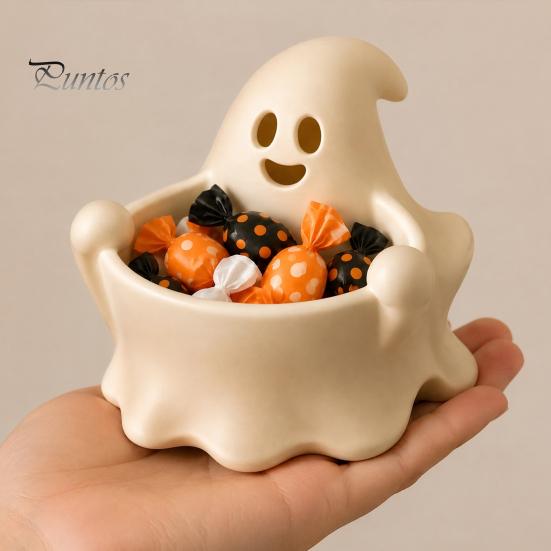 Versatile Storage Bowl 3D Printed Halloween Ghost Bowl, Trick or Treat Snack Candy Decor Serving Decorative Tray Dish, Party Supplies Tableware