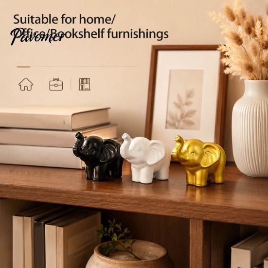 Cute Elephant Sculptures for Shelf Mini Resin Figurine, Good Luck Statue Tabletop Decor, Artistic Ornaments Small Ornament Home Office Shelf,