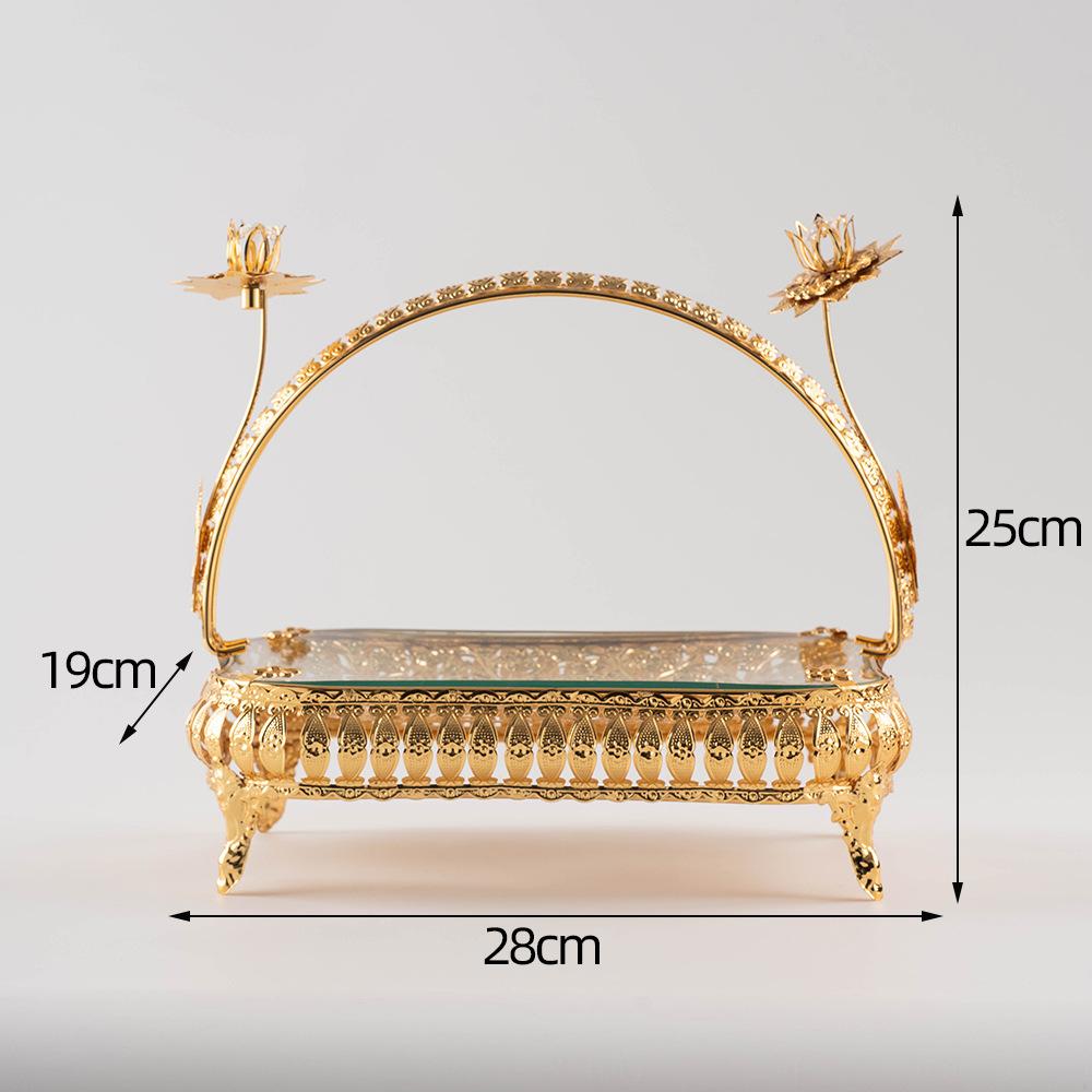 

European Glass Fruit Bowl Elegant Home Decor Living Room Centerpiece Nut Dish Luxury Serving Tray
