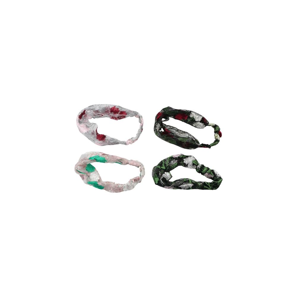 Side Flower Mesh Wash Face Mom Headdress Women Lace Headband Korean Head Wrap Fashion Hairbands