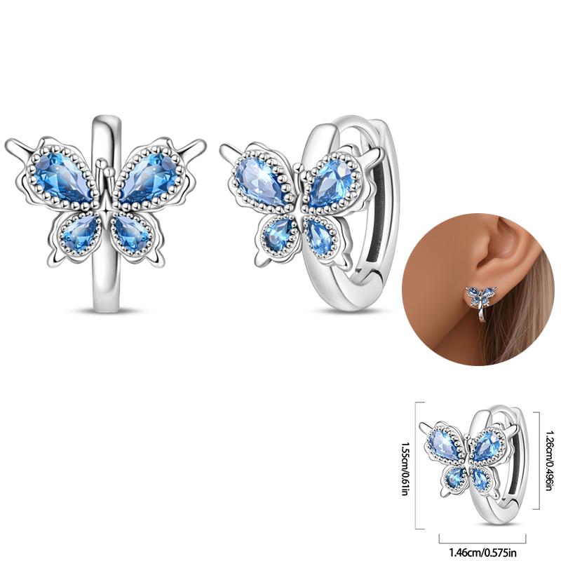 Early Spring 925 Silver Pink Tulip Sunflower Butterfly Grape Sweet Fresh Earrings Fit For Engagement Fine Jewelry Gifts