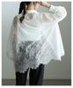 la Layering Fun Lace Scalloped Shirt Top Blouse Cardigan Lace Long Sleeve Layering Sheer Casual Spring Summer Spring Clothes Summer Clothes Free Size