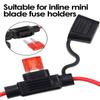 12V 30A Mini Blade Car Fuse Holder Waterproof Fuse Socket In Line Cutoff Switch Adapter Splash-proof Box Fuse Holder Fuses4