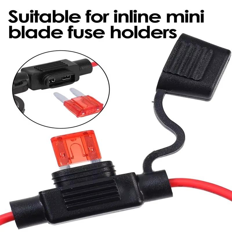 12V 30A Mini Blade Car Fuse Holder Waterproof Fuse Socket In Line Cutoff Switch Adapter Splash-proof Box Fuse Holder Fuses4