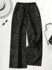 Women's Plus Size High Waist Leopard Print Wide Leg Pants - Summer Casual European American Style