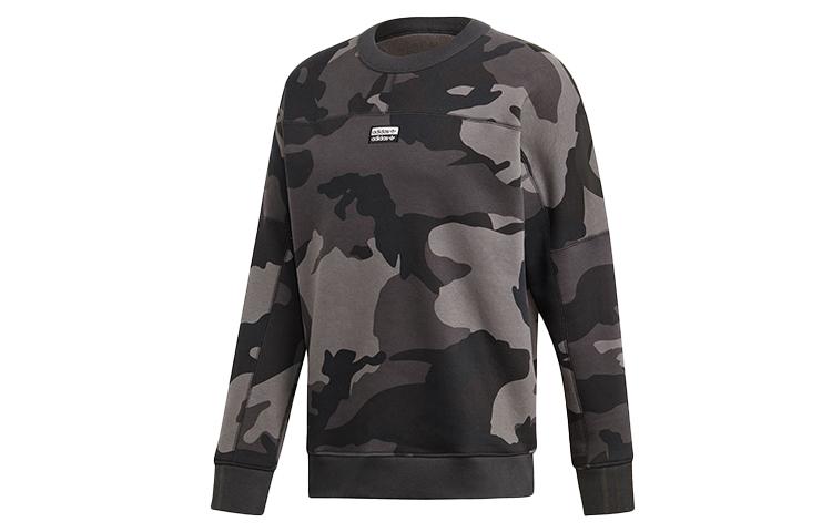 Adidas Originals T RYV Camo Fleece Lined Thermal Casual Sports Pullover Sweatshirt Men s Light Gray ED7168 S