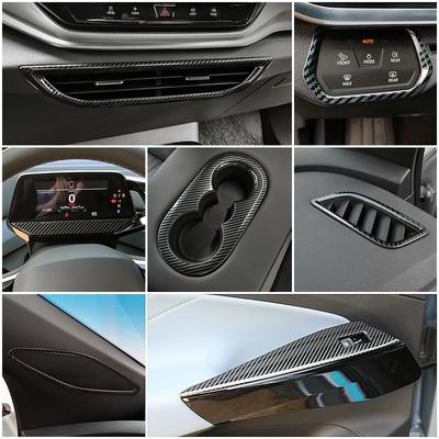 Für Volkswagen VW ID.4 ID4 2024 2024 2024 Autoinnenraumteil Refit Mittelkonsole Carbonfaserverkleidung Edelstahlaufkleber
