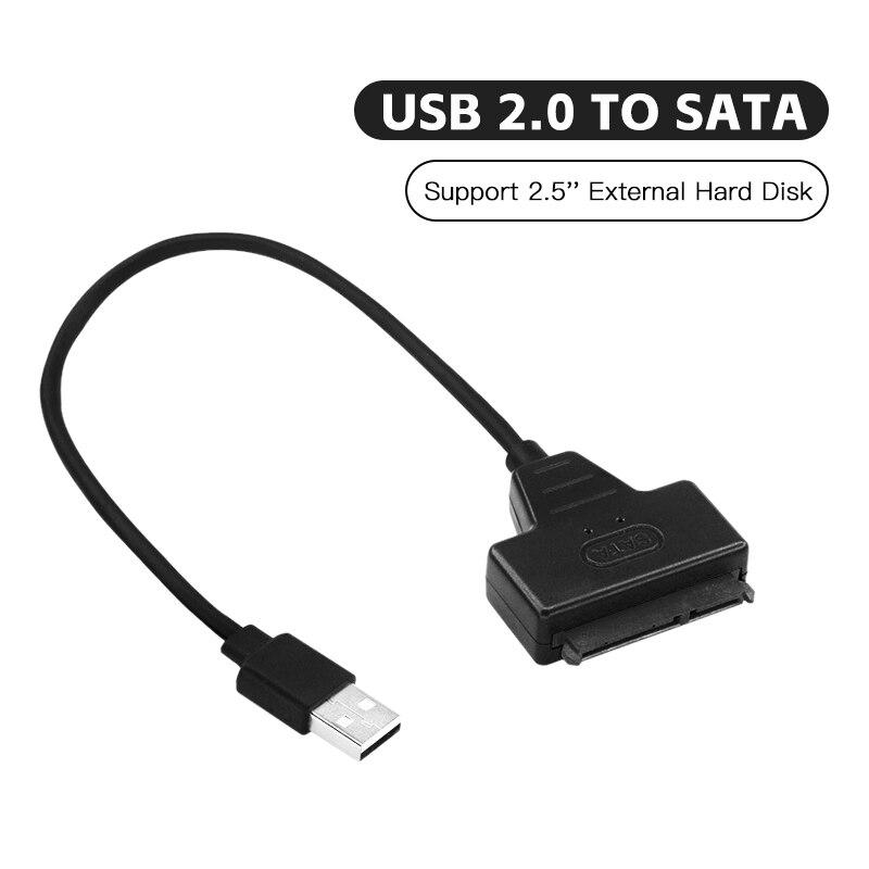 

Кабель USB 2.0 - SATA поддерживает 2,5-дюймовый внешний жесткий диск SSD жесткий диск адаптер кабель компьютерный разъем конвертер 0.25m чёрный