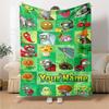 Plants Vs. Zombies Customize Your Name Blanket Cozy Customizable Blanket Comfortable Versatile for Nap Seaside Living Room Picnics