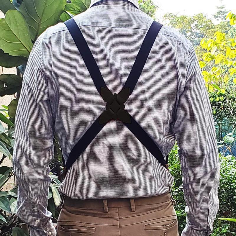 Suspensórios Vintage da Moda para Mulheres Adultas Homens 2,5 cm de Largura Costas Cruzadas 2 Presilhas Laterais Elástico Ajustável Tiras de Suspensório para Calças