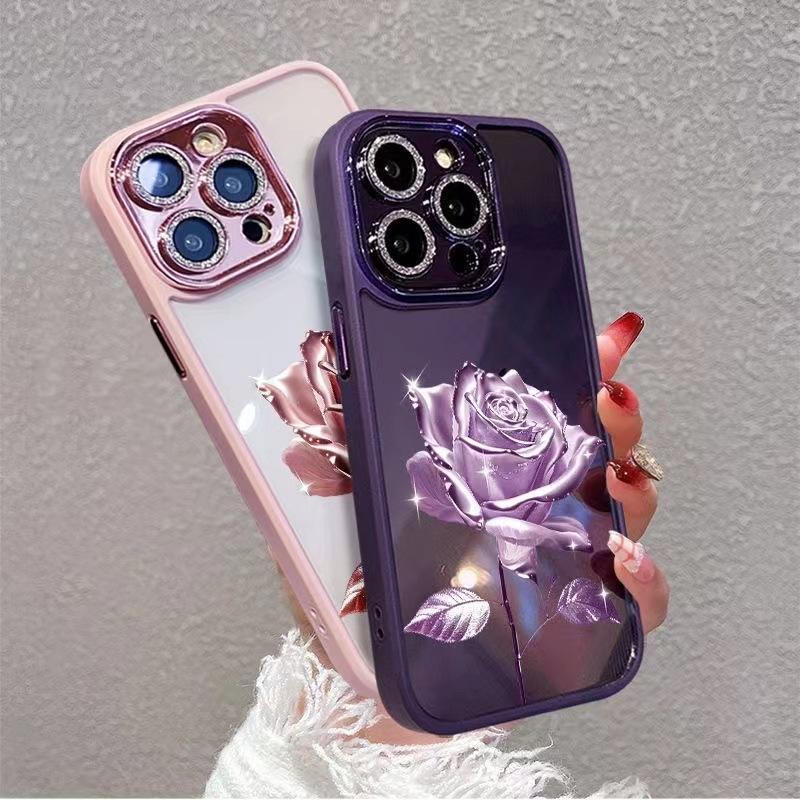 Flash Rose Is Suitable for Apple 11promax Mobile Phone Case Iphone11 All-inclusive 11pro with Glitter Lens Film.