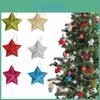 Elegant Gold Glitter Star Hanging Ornaments Set Of Six For Beautiful Christmas Tree Decor