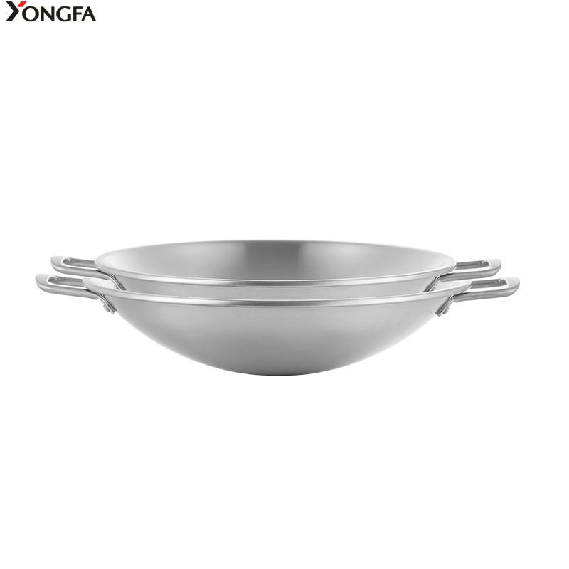 Yongfa Thickened Stainless Steel Hot Pot Kitchenware Induction Cooking Pot Cookware Set (as the picture,37*37*9.7cm)