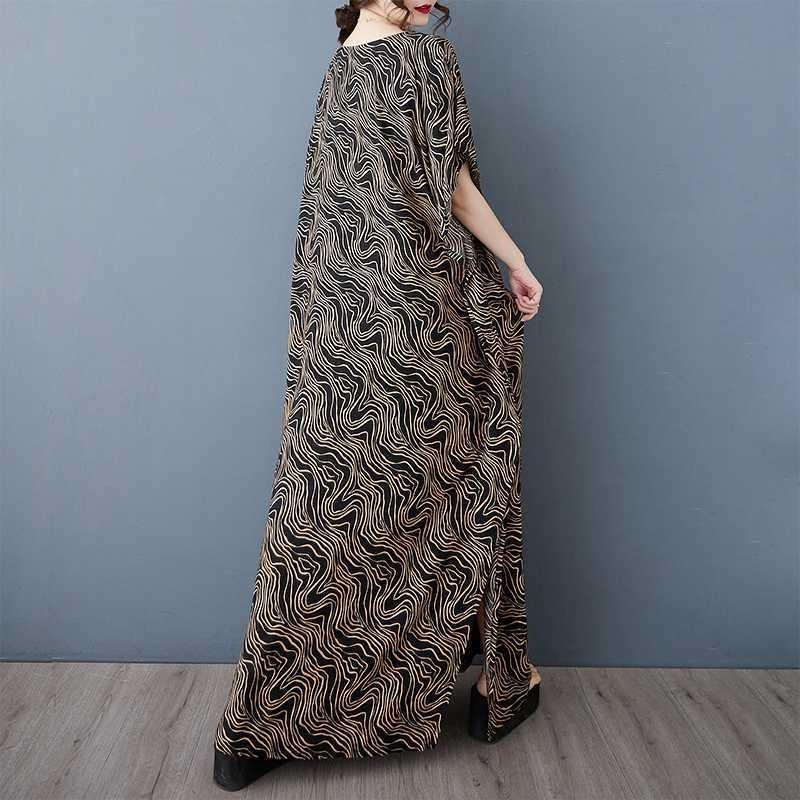 Summer Women's Plus Size Dress Casual Retro Bohemian Cotton and Linen Foreign Trade Beach Dress Women