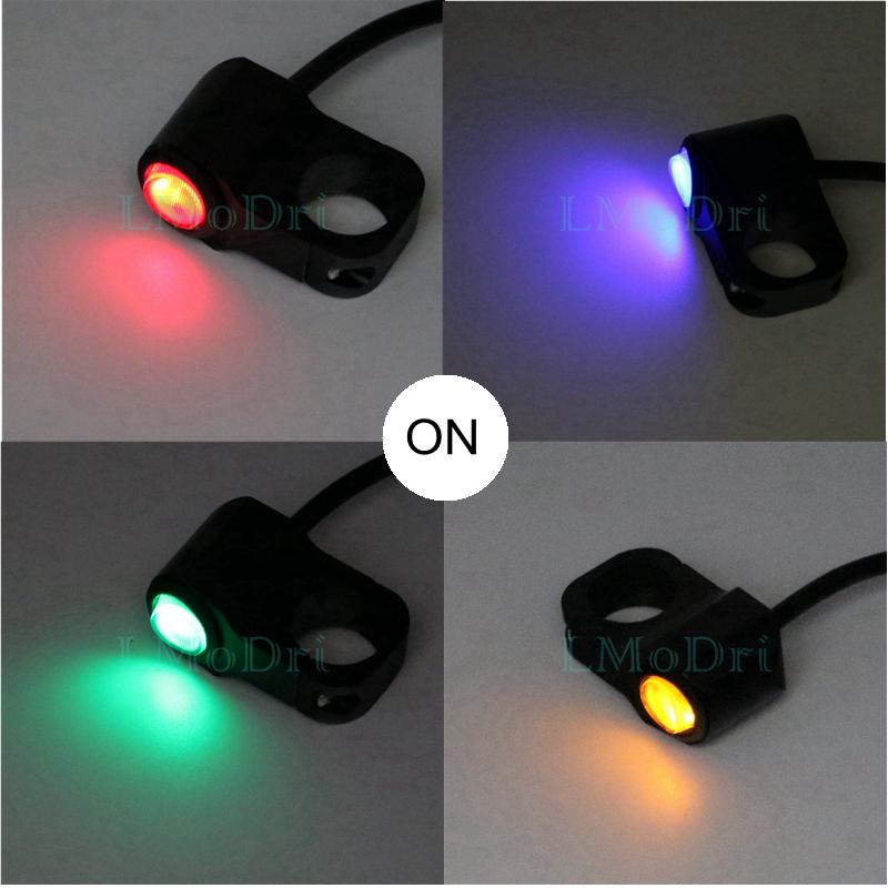 LMoDri 12v Motorcycle Switches LED Indicator Aluminium Alloy 7/8" 22mm Handlebar Switch For Fog Spot Light Headlight On