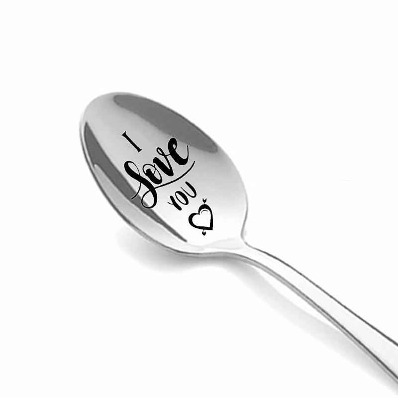Christmas Wedding Anniversary Valentine's Day Gift Stainless Steel Long Handle Spoon Spoon