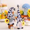 Cow Standing Doll Ornaments Holiday Sunflower Faceless Old Man Decoration