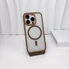 iPhone 16 Pro Max Color Block Magnetic Case for Apple 14/13/12 - Transparent, Drop-Proof, Protective Acrylic Cover