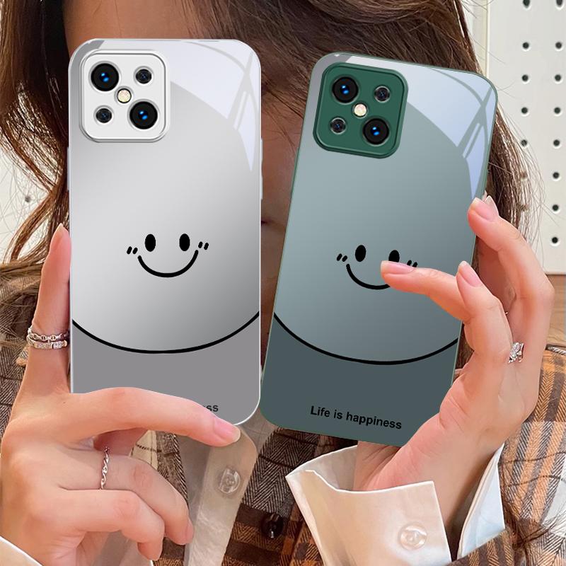 Life is about being happy For Oppo Find X5 X8 Pro X2 Lite X7 Ultra F11 23 Reno4 Z 6 Pro A72 58 78 73 16 98 A54S Glass Phone Case