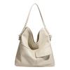 Simple Bag Women's New Fashion Retro Shoulder Bag Soft Leather Large Capacity Niche Tote Bag College Student Commuter Bag