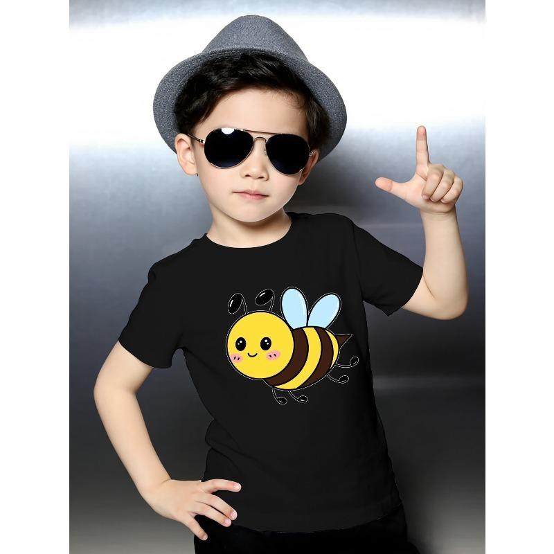 European sizes Sweet Messenger with Cute Face Boys' New Casual Short-sleeved T-shirt for Summer Children's Round Neck Clothing Printed T-shirt