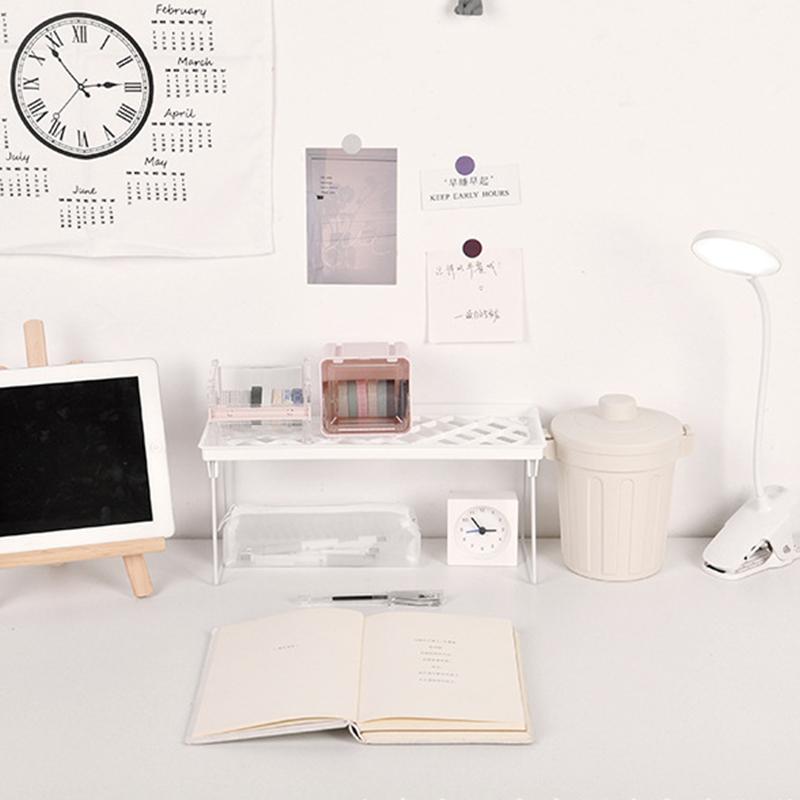 Étagère de Rangement de Dortoir PP Métal Solide Design Pliable Style Simple Étagère d'Exposition de Bureau pour la Maison