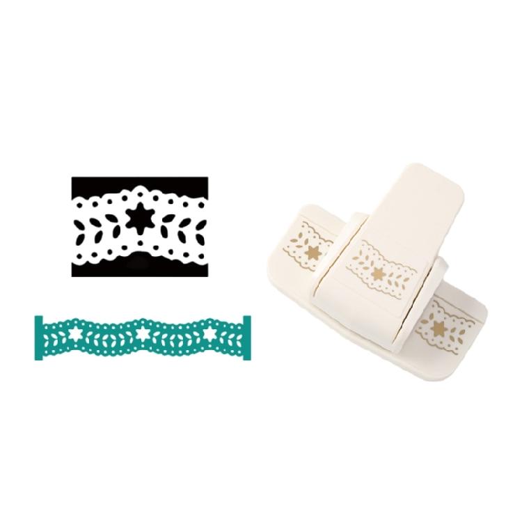 Home Office Schule Hohl Ausgestanzt Schick Rand Präge Stempel Präge Etikettierer 3D Prägemaschine für DIY Projekte