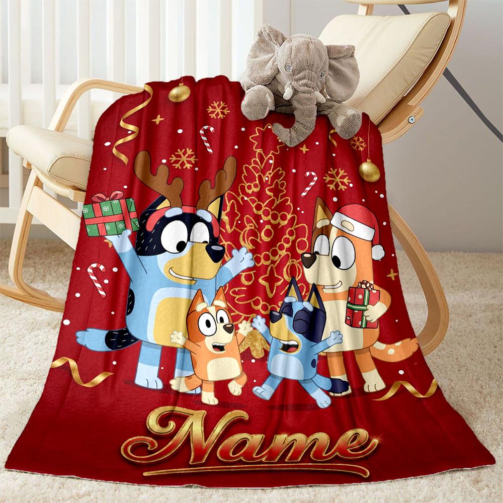 Christmas Friends Celebration Personalized Name Blanket Lightweight Customizable Blanket Comfortable Great for Chair Bed Sofa Living Room