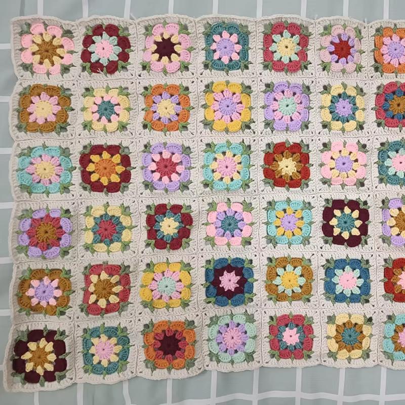 Random Color DIY Crochet Multicolor Coasters Square DIY Creation For Sewing Clothes Lace Blankets Decoration Handmade Cup Pad