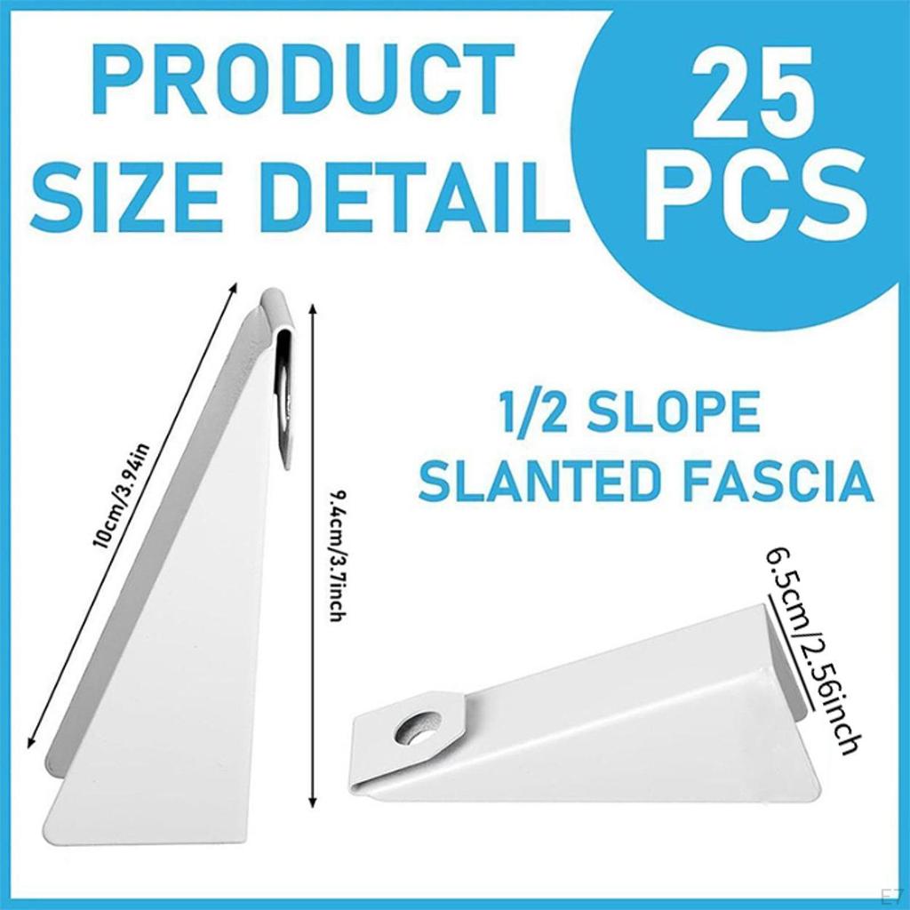 25 Pieces Aluminum Gutter Wedges Easy Installation Portable Efficient Adjustable Hanger for