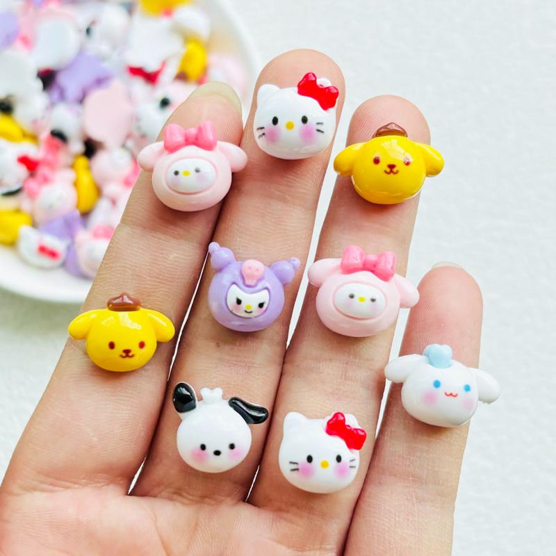 20 Pcs New Kawaii Cartoon Kitten, Puppy, Rabbit Resin Flat Back Scrapbook Figurine Diy Bow Decor Accessories Crafts A14