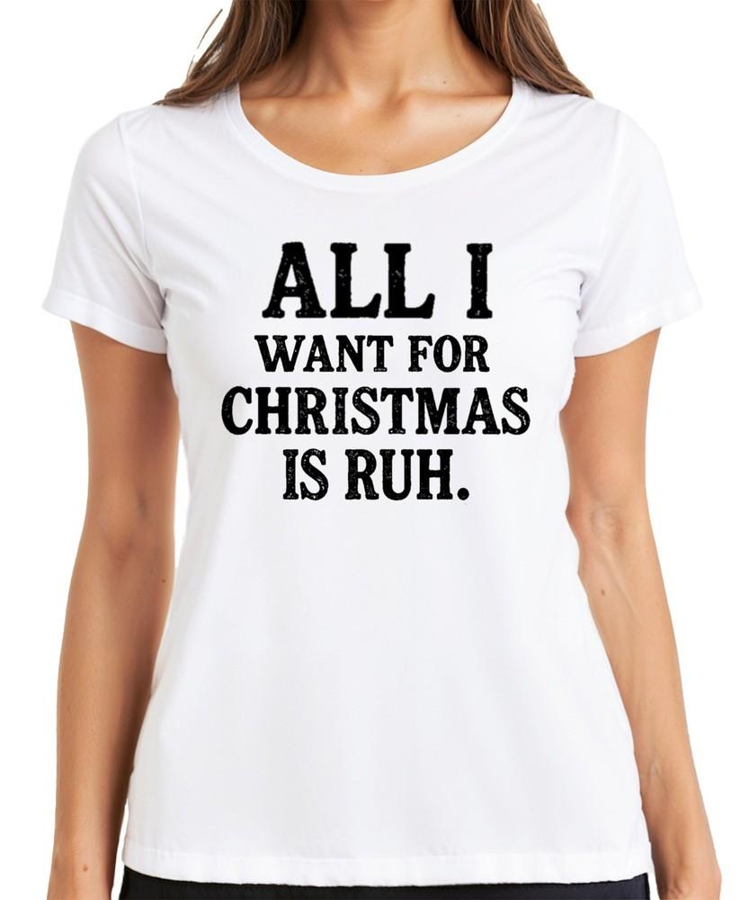 All I Want For Christmas Is Rest Christmas Funny Gift Idea Ladies TShirt