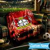 Custom Name Bayer Leverkusen Crest Flannel Blanket, Use for Birthday/Holiday Gift, Soft Blanket for Sofa/Bed/Camping/Office, Home Decor