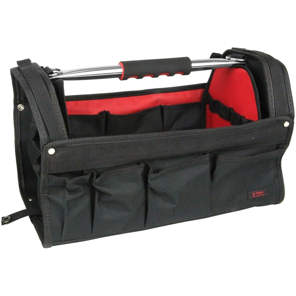 Tool Carry Tool Bag with Camping Peg E-Value Bag, Pocket, Bag, Black/Red, ETC-OP2-BK