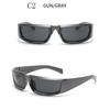 Y2K Sonnenbrillen für Damen Herren Unisex Steampunk Sport Punk Brillen Mode Zukunftsstil