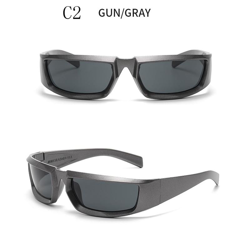 Y2K Sonnenbrillen für Damen Herren Unisex Steampunk Sport Punk Brillen Mode Zukunftsstil