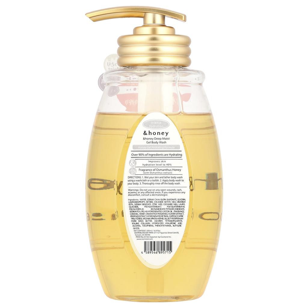 &Honey, Deep Moist Gel Body Wash, Rosemary Honey, 500Ml(16.9Fl Oz)
