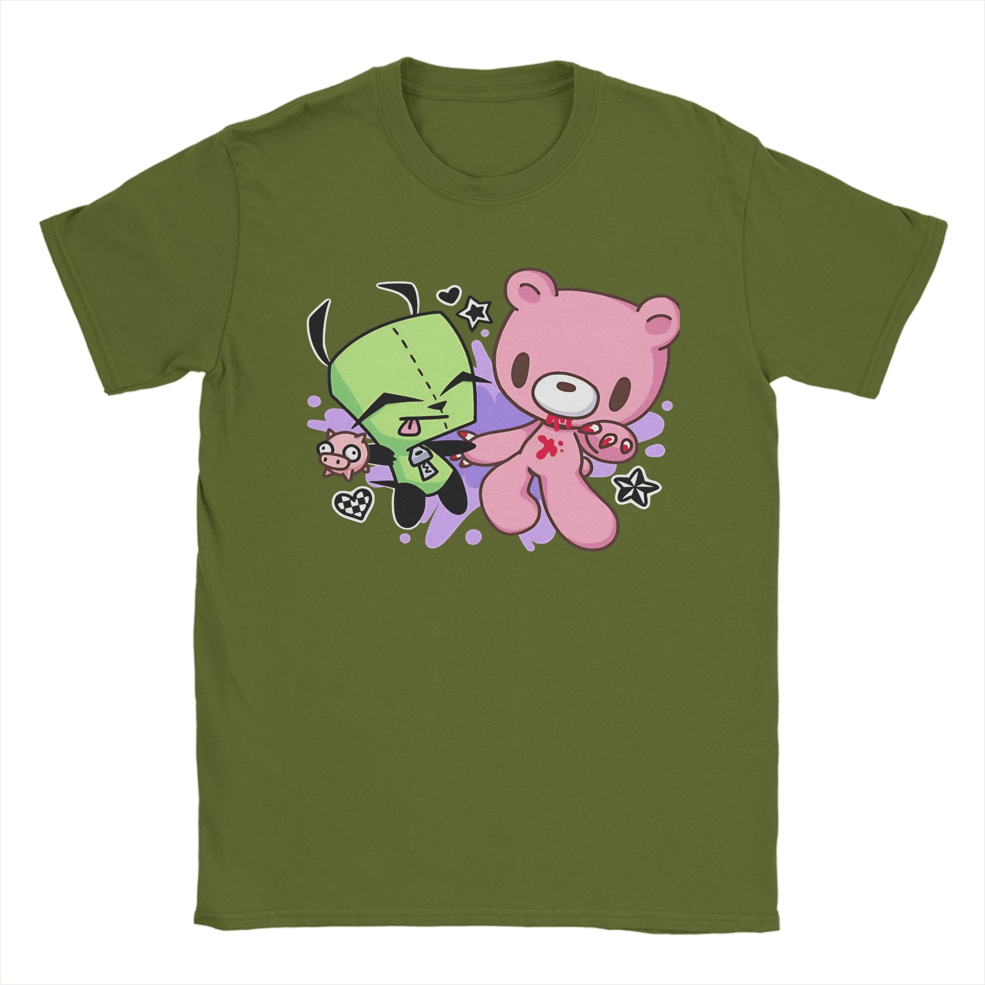 Футболка Invader Zim Летняя 100% Хлопок Футболки Для Мужчин Хипстерский Принт Футболка С Коротким Рукавом Y2K Забавные Топы 4XL