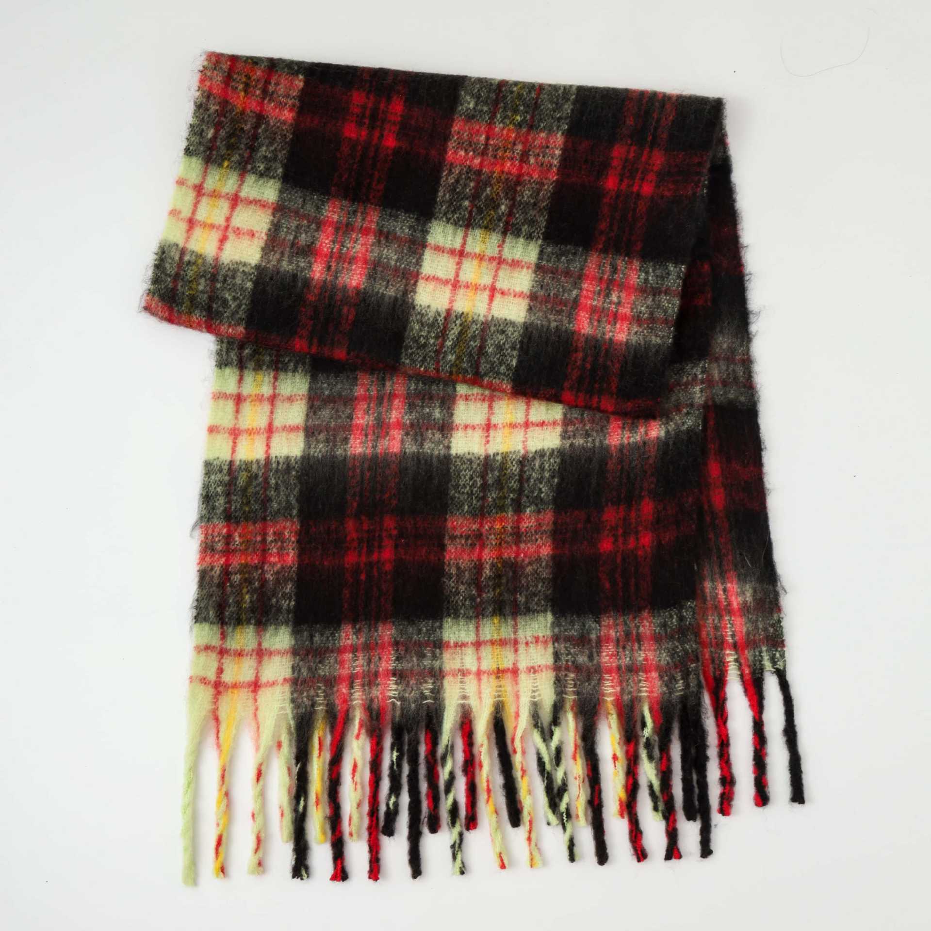 

Fashion England Classic Plaid Fringed Scarf Women Autumn Winter Soft Thick Thermal Muffler Lady Wrap Loop Yarn Scarves Female