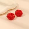 Summer Ethnic Style Bohemian Rice Bead Temperament Stud Earrings, Simple Niche Retro Handmade Earrings
