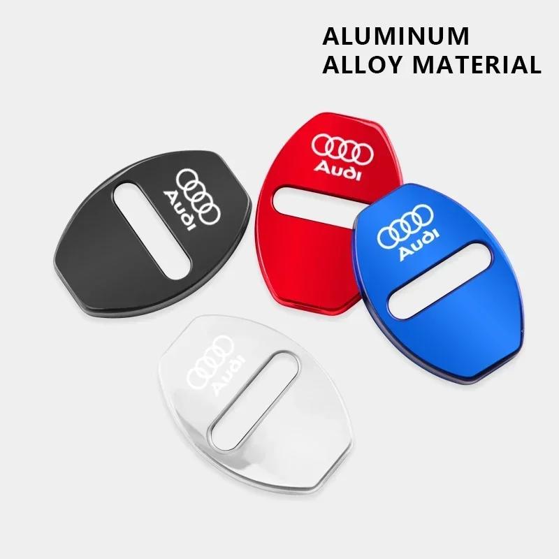 4PCS Car Door Lock Cover Stainless Steel Protection Accessories For Audi A1 A3 A4 A5 A6 A7 A8 B8 B9 B6 C6 Q2 Q3 Q